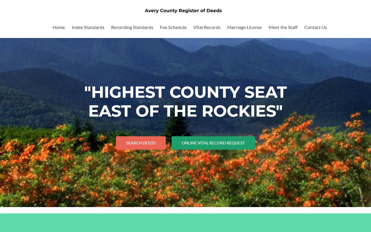 Avery County Register of Deeds website for marriage license appointments in Newland