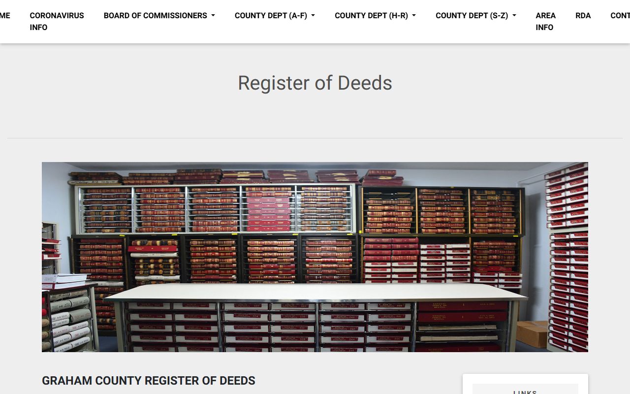 Graham County Register of Deeds page for marriage license records